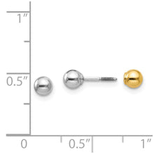 Reversible 4mm Ball Screw Back Earrings in 14k Two-tone Gold