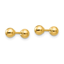 Reversible 4mm Polished Ball Screw Back Earrings in 14k Yellow Gold