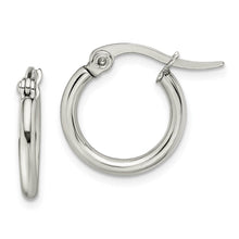 2mm Stainless Steel Classic Round Hoop Earrings - 15.5mm (5/8 Inch)