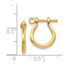 Small Shackle Link Screw Post Hoop Earrings in 14k Yellow Gold