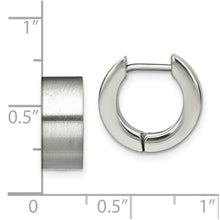 Stainless Steel Brushed Polished Hinged Round Hoop Earrings, 5.5x13mm