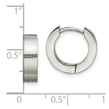 Stainless Steel Brushed Polished Hinged Round Hoop Earrings, 4 x 14mm