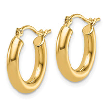 3mm Round Hoop Earrings in 14k Yellow Gold, 16mm (5/8 Inch)