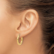 3mm Round Hoop Earrings in 14k Yellow Gold, 20mm (3/4 Inch)