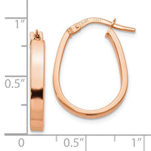 3mm U Shape Hoop Earrings in 14k Rose Gold, 19mm (3/4 Inch)