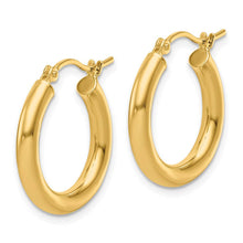 3mm Round Hoop Earrings in 10k Yellow Gold, 20mm (3/4 Inch)