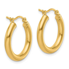 3mm Round Hoop Earrings in 10k Yellow Gold, 20mm (3/4 Inch)