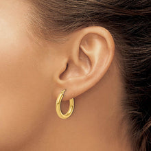 3mm Round Hoop Earrings in 10k Yellow Gold, 20mm (3/4 Inch)
