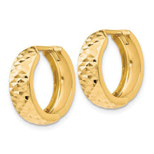 5mm 10k Yellow Gold Diamond Cut Hinged Huggie Hoops, 16mm (5/8 Inch)