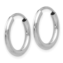 2mm x 16mm 14k White Gold Polished Round Endless Hoop Earrings