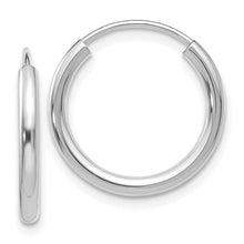 2mm x 18mm 14k White Gold Polished Round Endless Hoop Earrings