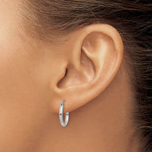 2mm x 15mm 14k White Gold Classic Round Hoop Earrings