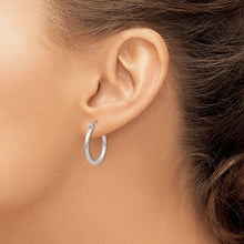 2mm x 20mm 14k White Gold Classic Round Hoop Earrings
