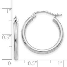 2mm x 20mm 14k White Gold Classic Round Hoop Earrings