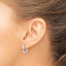 3mm x 13mm 14k White Gold Classic Round Hoop Earrings
