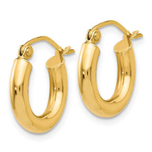 3mm x 13mm 14k Yellow Gold Classic Round Hoop Earrings