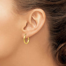3mm x 20mm 14k Yellow Gold Classic Round Hoop Earrings