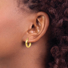 3.75mm x 16mm Polished 14k Yellow Gold Domed Round Tube Hoop Earrings