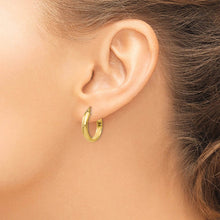 3.75mm x 20mm Polished 14k Yellow Gold Domed Round Tube Hoop Earrings