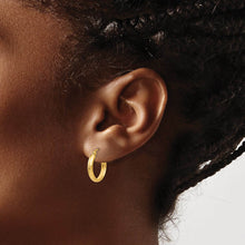 2.75mm x 15mm Polished 14k Yellow Gold Domed Round Tube Hoop Earrings