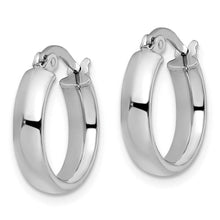 4mm x 16mm (5/8 Inch) Polished 14k White Gold Domed Round Tube Hoops
