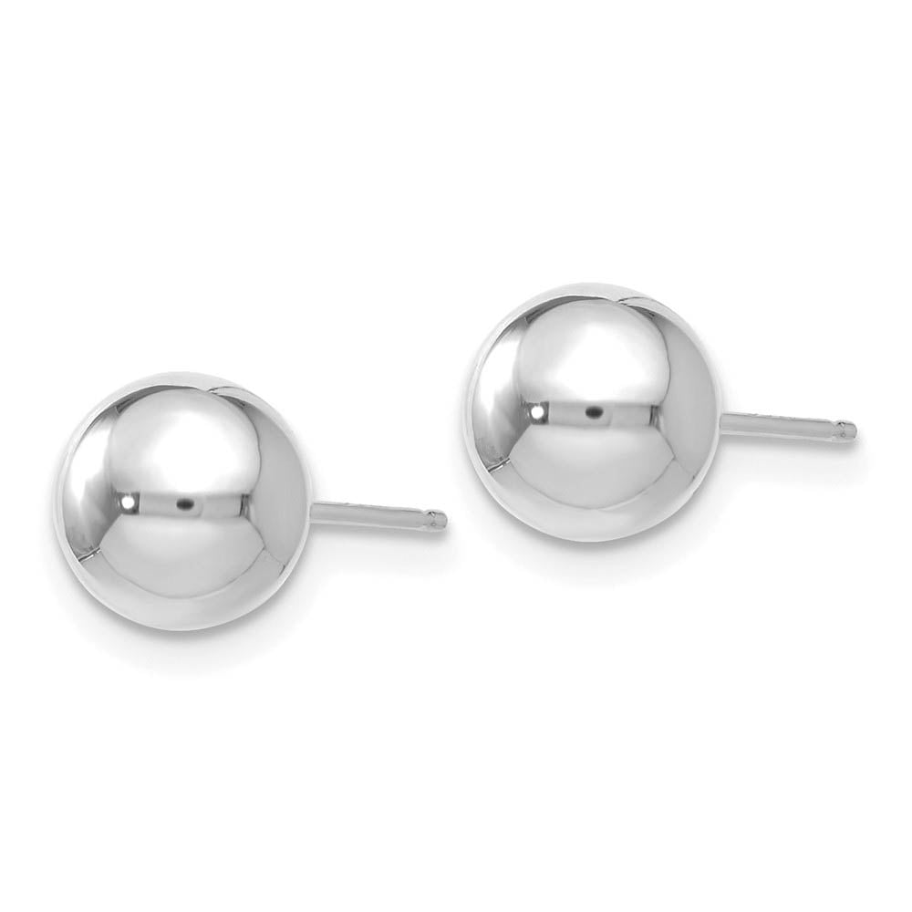 7mm (1/4 Inch) 14k White Gold Polished Ball Friction Back Studs