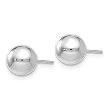 7mm (1/4 Inch) 14k White Gold Polished Ball Friction Back Studs