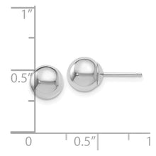 7mm (1/4 Inch) 14k White Gold Polished Ball Friction Back Studs