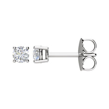 Platinum 5mm Round 1.0 CTW (G-H, SI2-SI3) Diamond Basket Style Studs
