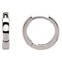 3 x 14mm (1/8 x 9/16 Inch) 14k White Gold Hinged Round Hoop Earrings