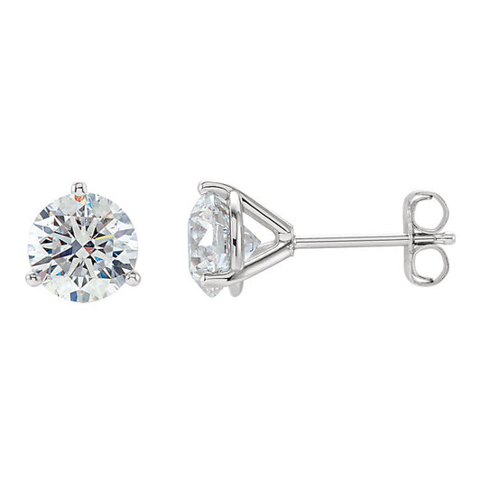 Platinum 4mm Round 1/2 CTW (G-H, SI2-SI3) Diamond Stud Earrings
