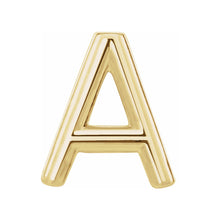 Single, 14k Yellow Gold Initial A-Z Post Earring, 8mm