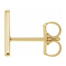 Single, 14k Yellow Gold Initial A-Z Post Earring, 8mm