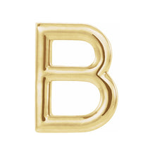 Single, 14k Yellow Gold Initial A-Z Post Earring, 8mm
