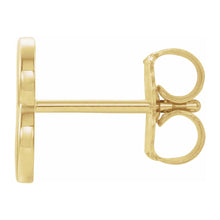 Single, 14k Yellow Gold Initial A-Z Post Earring, 8mm