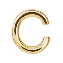 Single, 14k Yellow Gold Initial A-Z Post Earring, 8mm