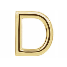 Single, 14k Yellow Gold Initial A-Z Post Earring, 8mm