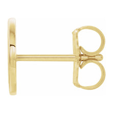 Single, 14k Yellow Gold Initial A-Z Post Earring, 8mm