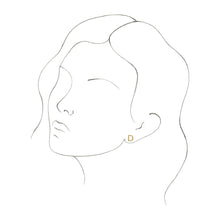 Single, 14k Yellow Gold Initial A-Z Post Earring, 8mm