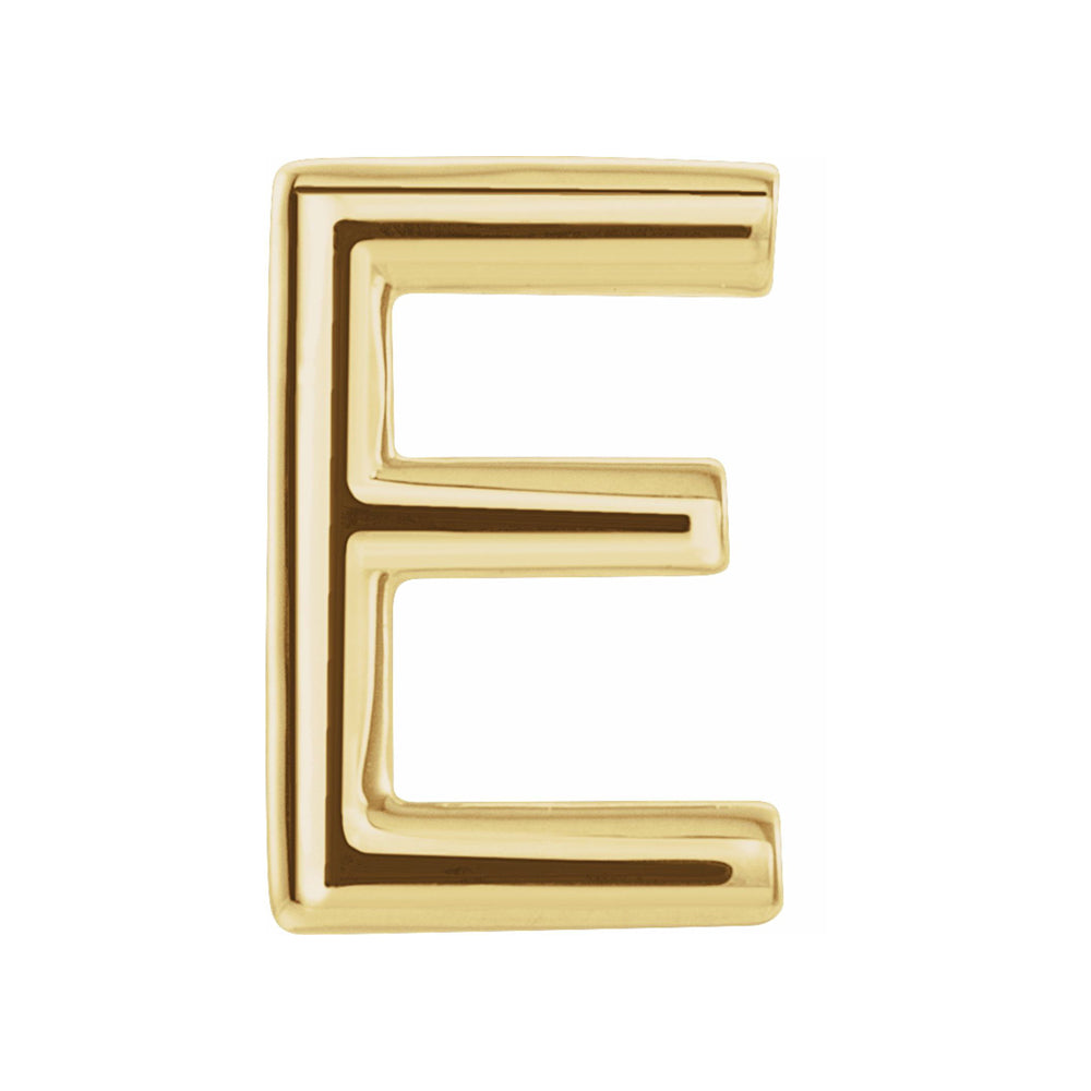 Single, 14k Yellow Gold Initial A-Z Post Earring, 8mm