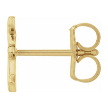 Single, 14k Yellow Gold Initial A-Z Post Earring, 8mm