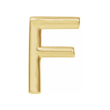 Single, 14k Yellow Gold Initial A-Z Post Earring, 8mm
