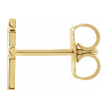 Single, 14k Yellow Gold Initial A-Z Post Earring, 8mm