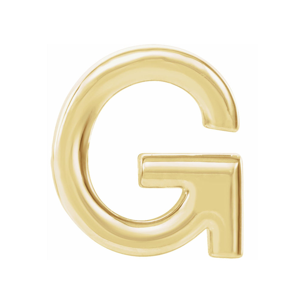 Single, 14k Yellow Gold Initial A-Z Post Earring, 8mm