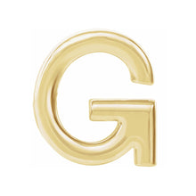 Single, 14k Yellow Gold Initial A-Z Post Earring, 8mm