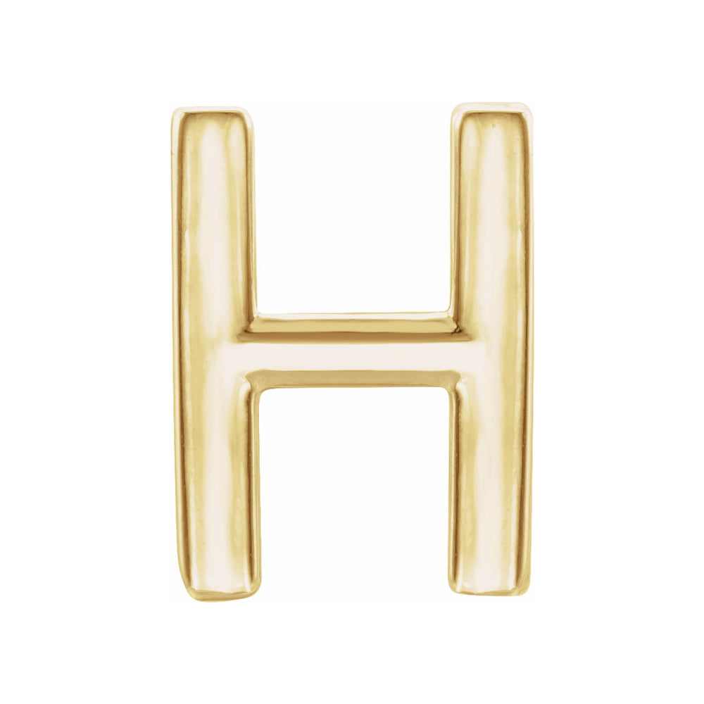 Single, 14k Yellow Gold Initial A-Z Post Earring, 8mm