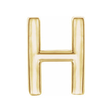 Single, 14k Yellow Gold Initial A-Z Post Earring, 8mm