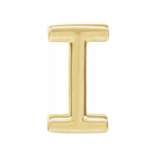 Single, 14k Yellow Gold Initial A-Z Post Earring, 8mm