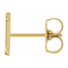 Single, 14k Yellow Gold Initial A-Z Post Earring, 8mm