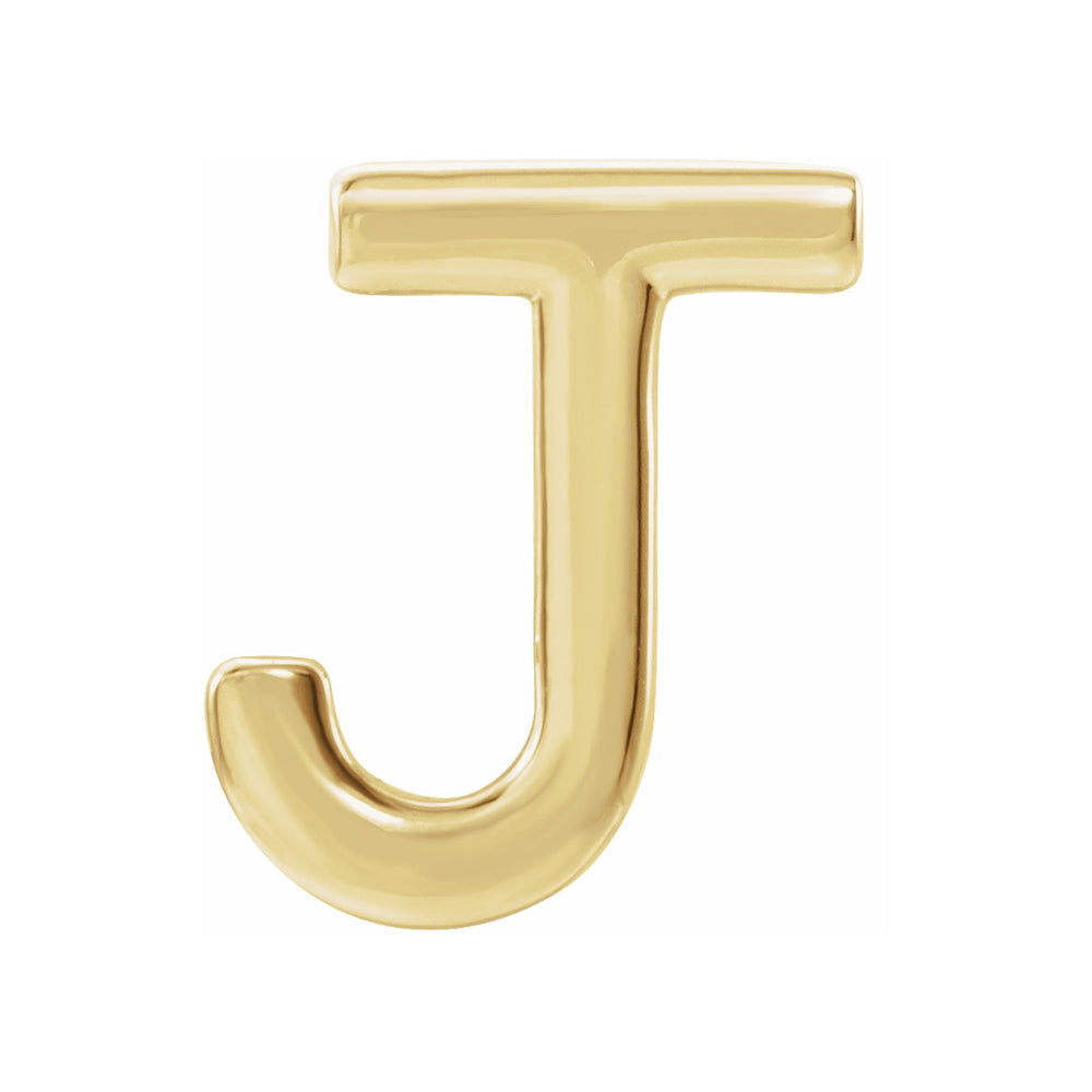 Single, 14k Yellow Gold Initial A-Z Post Earring, 8mm